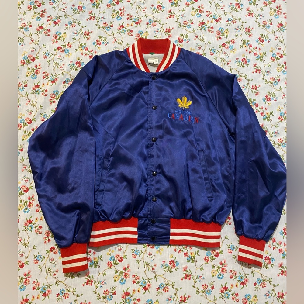 Vintage Molson Canadian satin bomber jacket Like New! size L